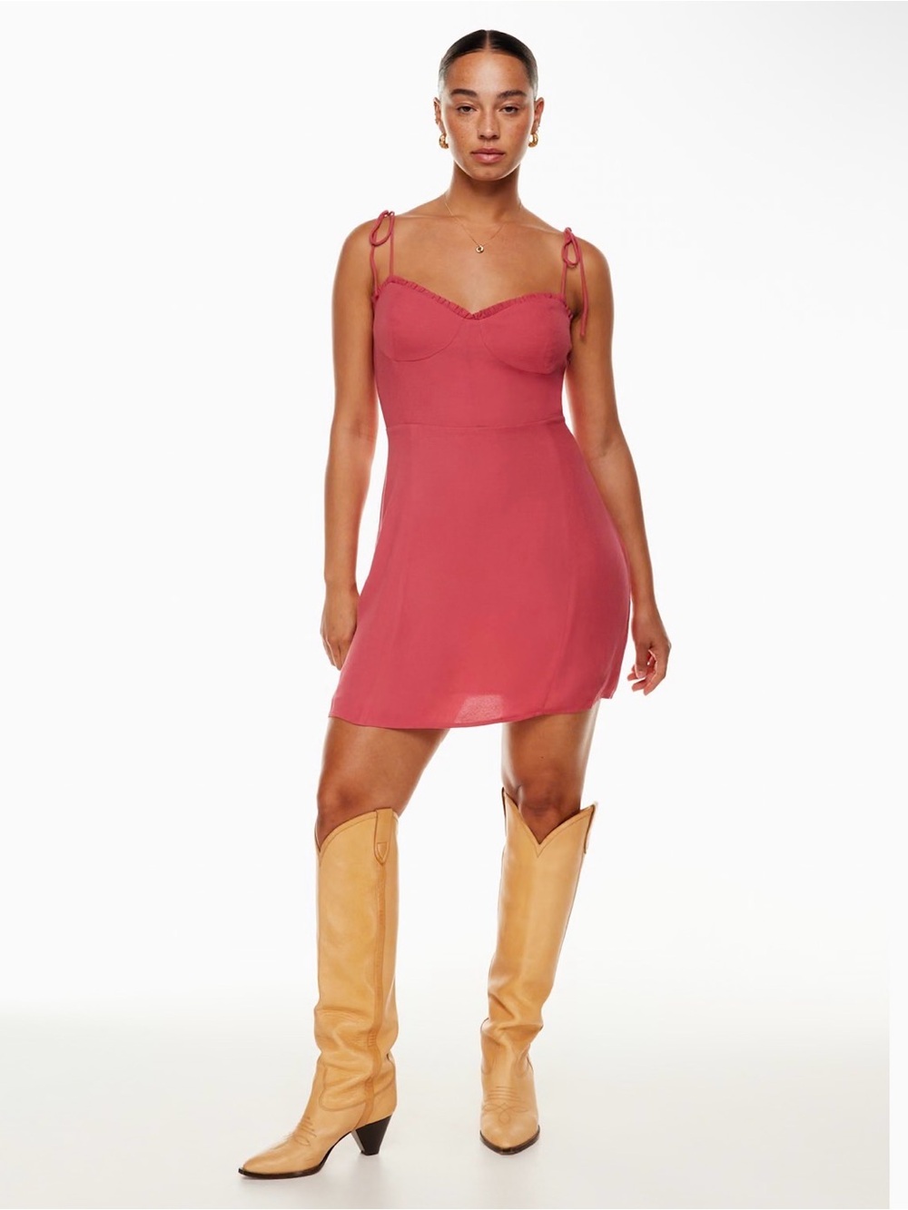 Wilfred Rose-Tie Mini Dress in Rose